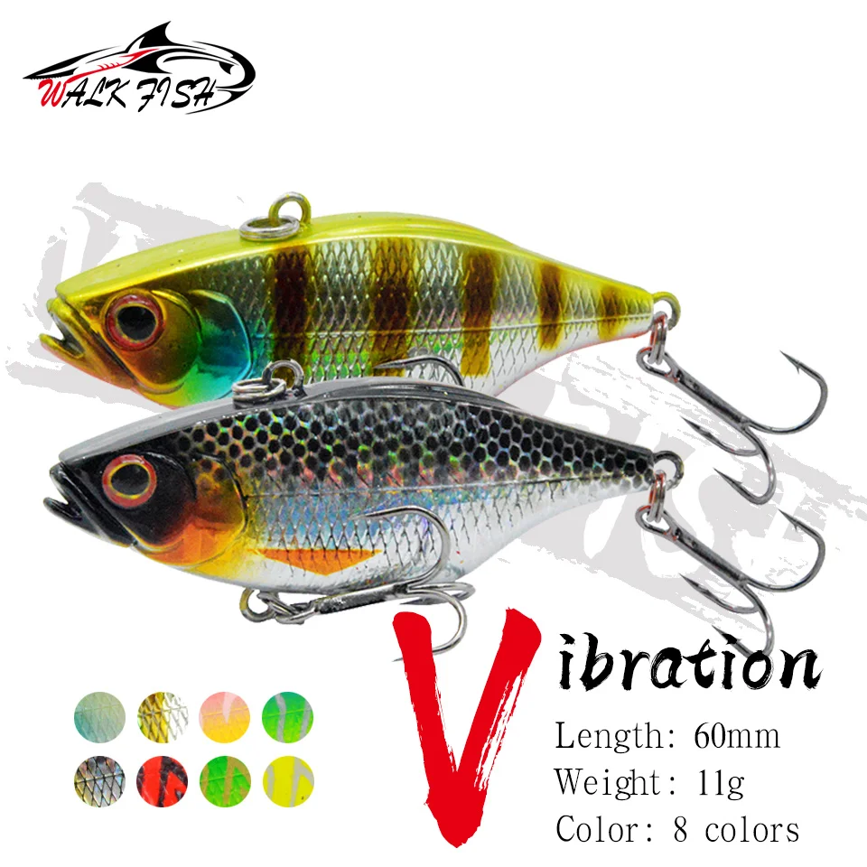 

WALK FISH 1 шт., 60 мм, 11 г, тонущие рыболовные приманки VIB с плавной вибрацией, кренкбейты, воблеры, аналогично для ловли окуня и щуки