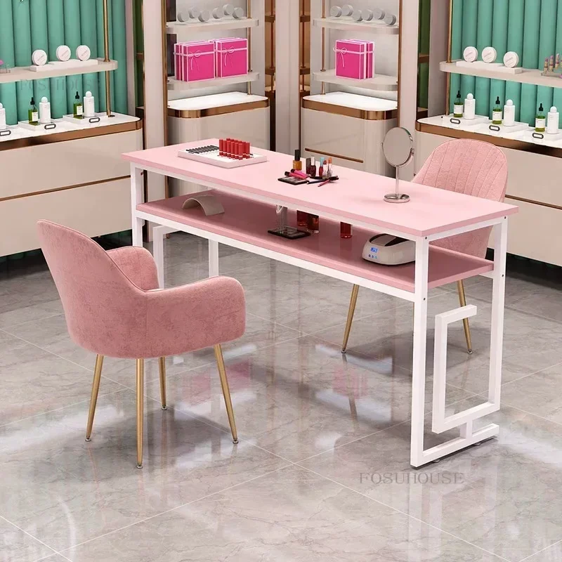 Table de manucure professionnelle avec aspirateur, tables à ongles en fer,  meubles simples pour salon de beauté, luxe abordable - AliExpress