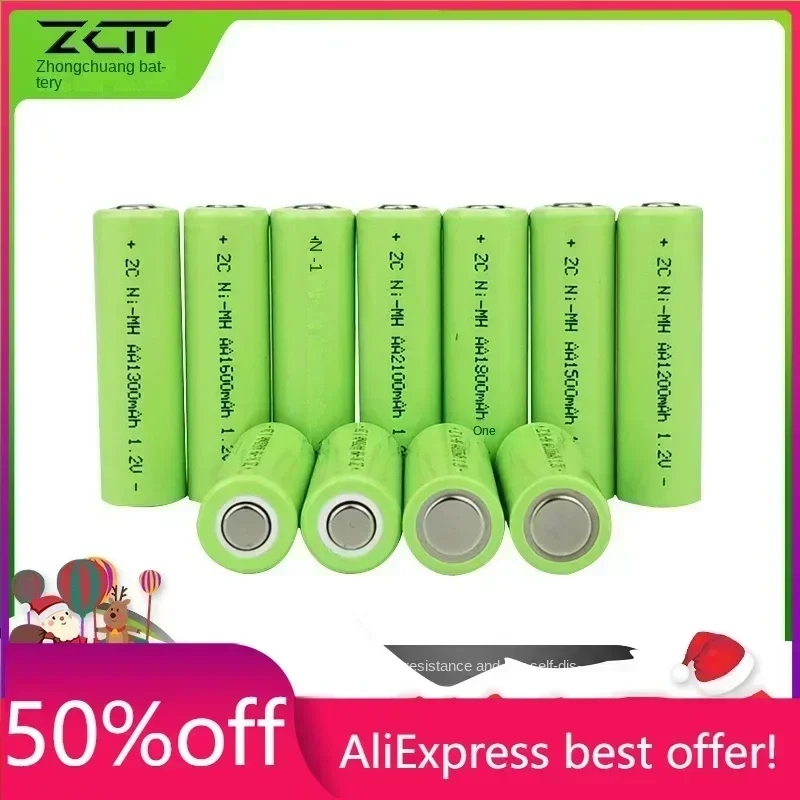 

Long-lasting 2000mAh NiMH AA5 Flat Top Batteries Combo Pack for Electric Shavers and Solar Lights