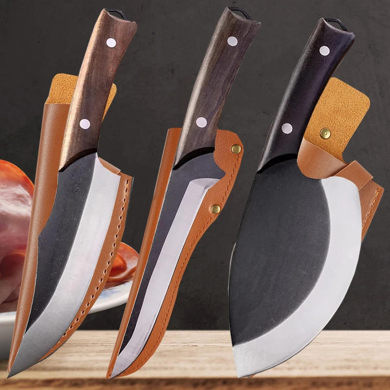 

Stainless Steel Butcher Knives Sharp Boning Knife Forged High Carbon Steel Meat Cleaver Household Vegetable Fruit Slicing Knife