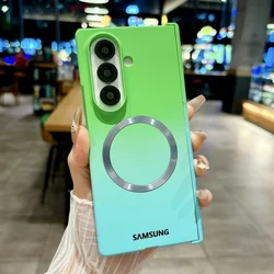Enhanced Title:  
Gradient Double - Color Magnetic Case for Samsung Galaxy Z Fold - MagSafe Wireless Charging Compatible (Green Blue)