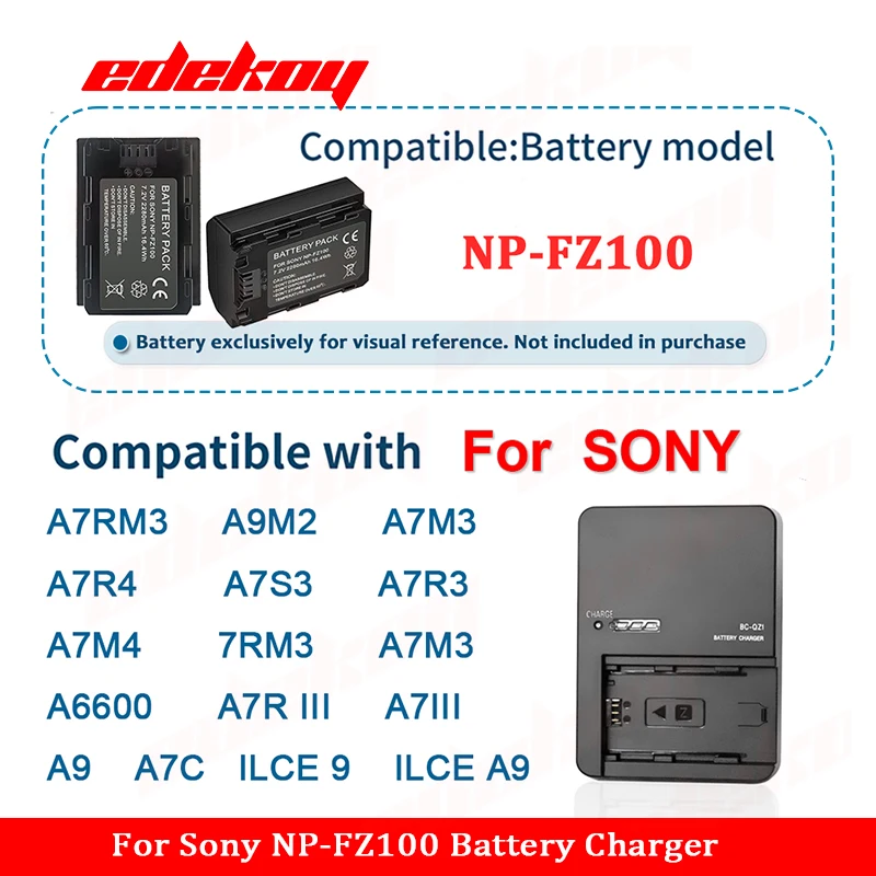 BC-QZ1 Camera Battery Charger NP-FZ100 For Sony ZV-E1 FX30 A1 A7C