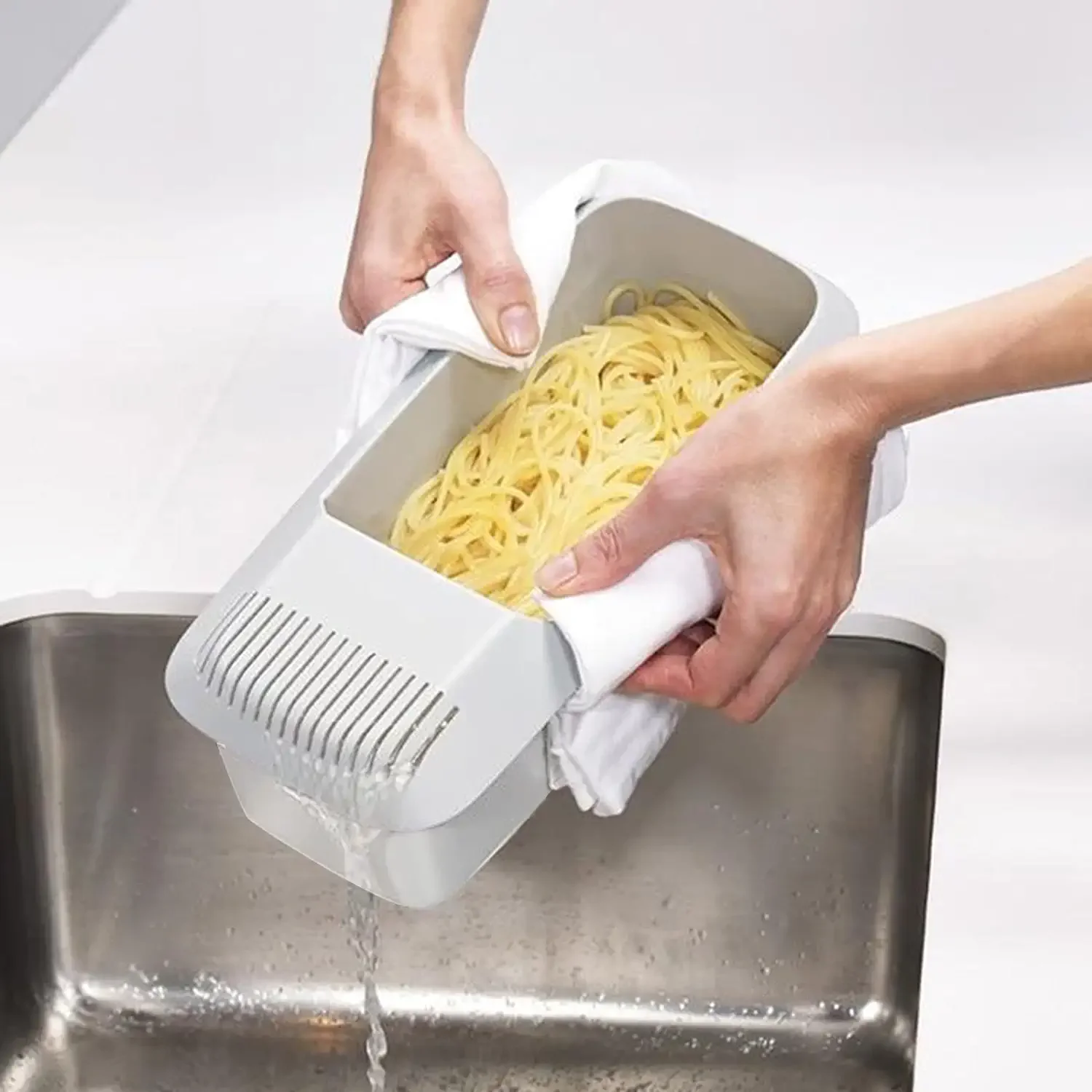 Pasta Strainer Draining Microwave Noodle Cooker Kitchen Tool For Spaghetti Meat Grease Fruit
