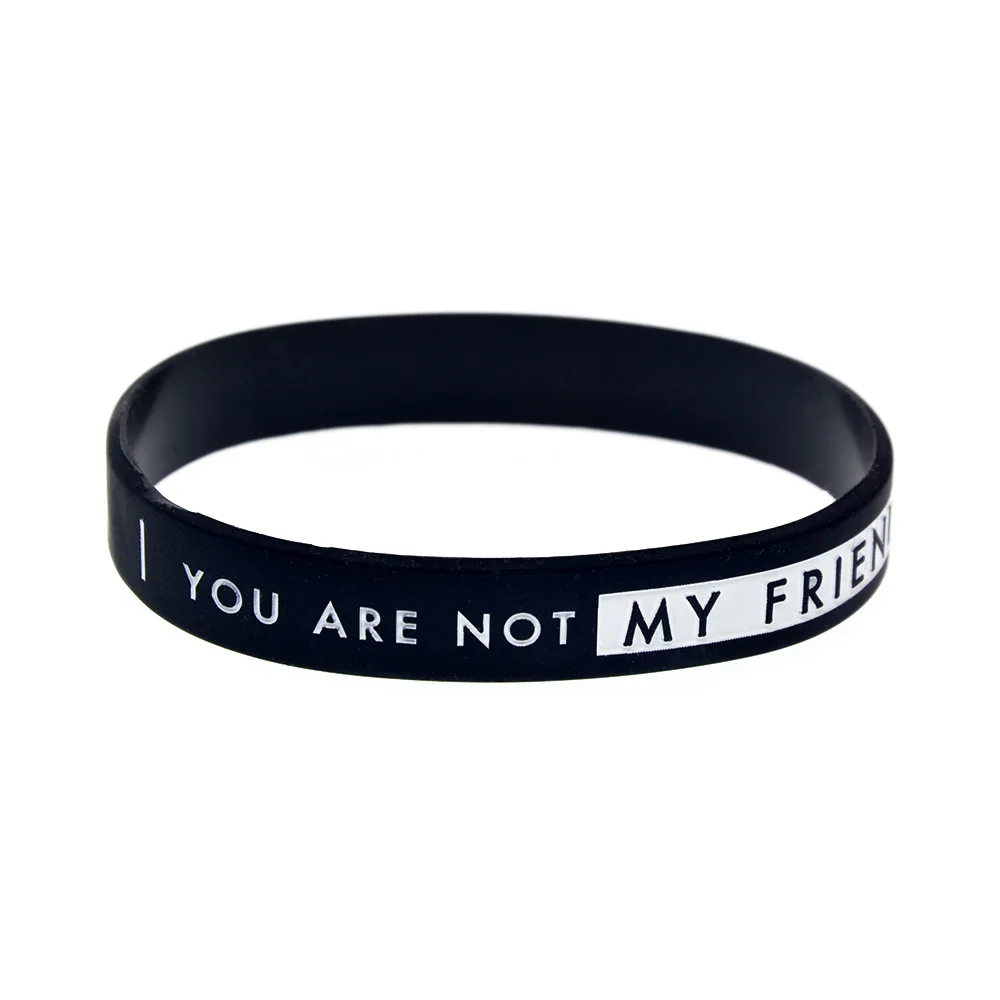 

50 Pcs You are not My Friend You are My Brother Silicone Rubber Wristband Adult Size
