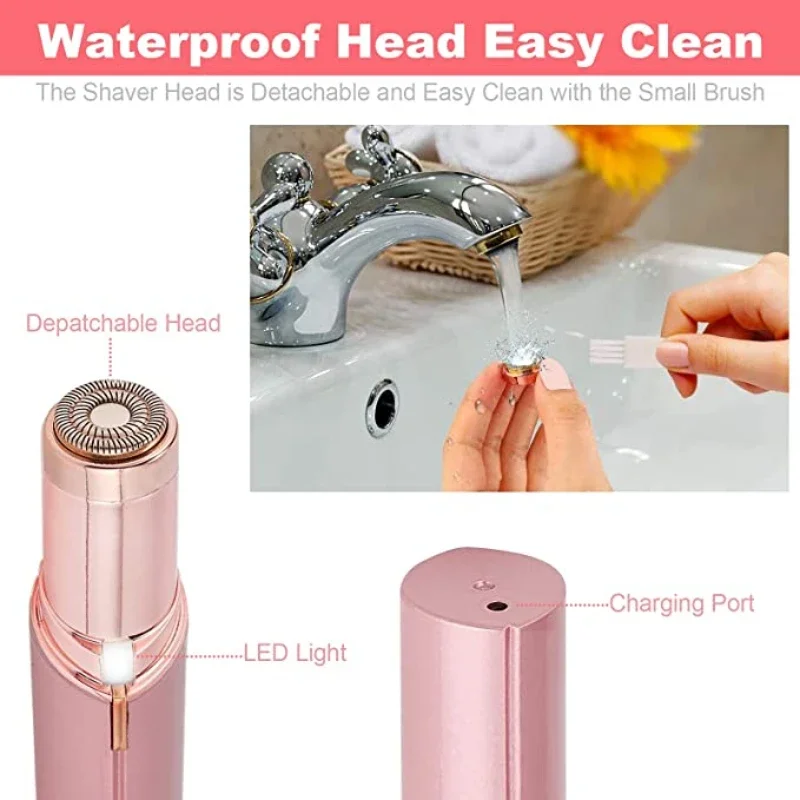 Xiaomi Face Hair Removal Lipstick Shaver Electric Eyebrow Trimmer Portable Women Hair Remover USB Charging Mini Shaver Epilator hair shaver facial hair remover electric eyebrow trimmer eyebrow razor and hair shaver