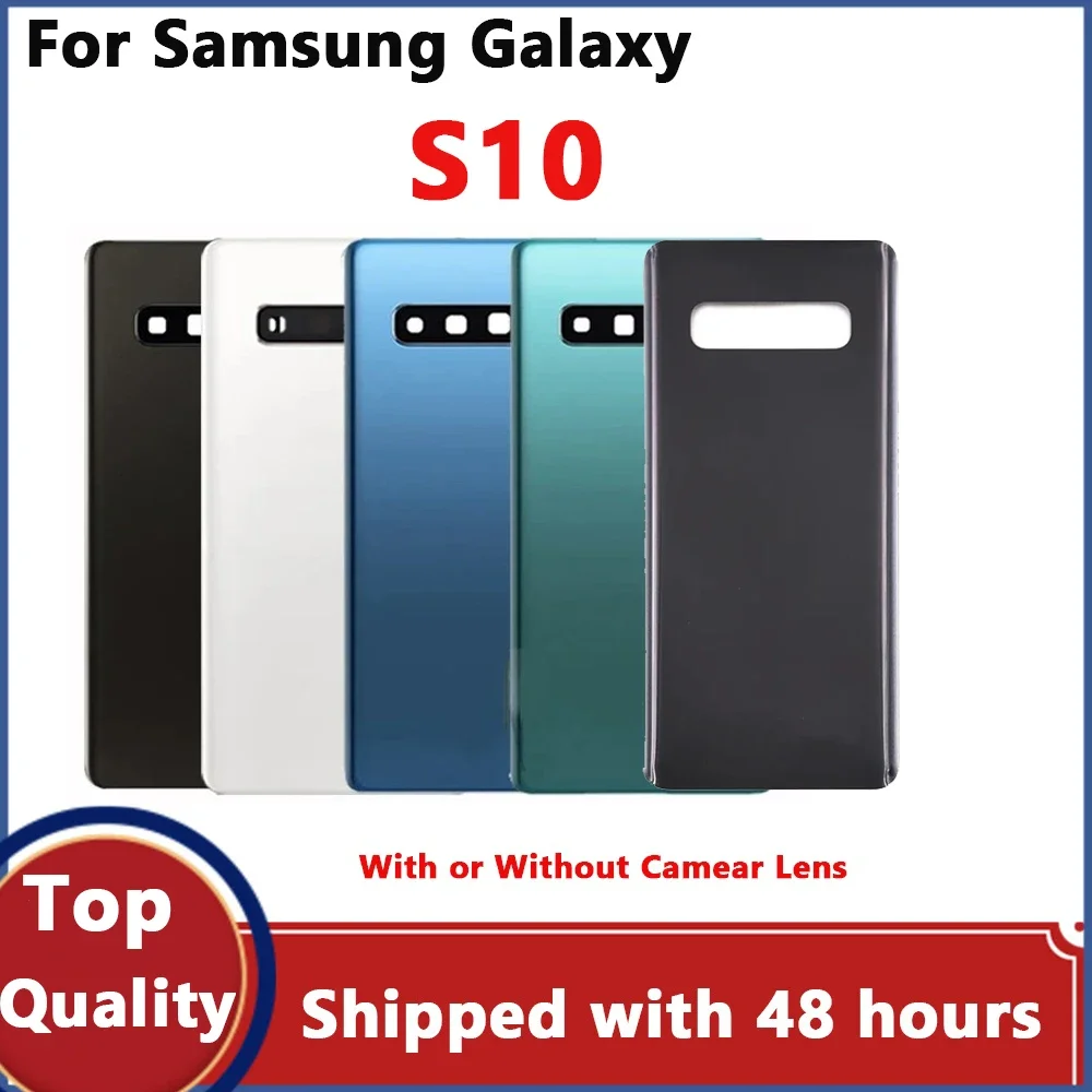Новая задняя крышка аккумулятора для Samsung Galaxy S10 G973, задняя крышка корпуса, клейкий объектив камеры