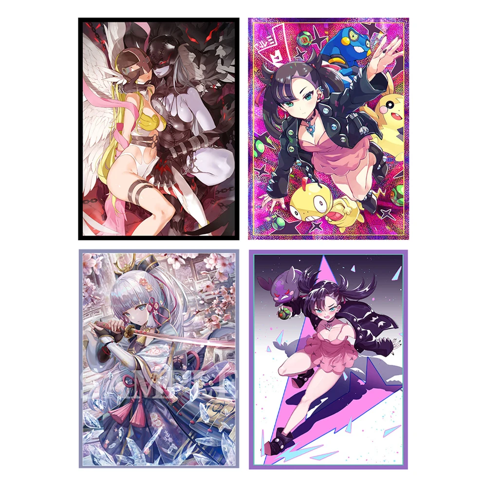 50 Pezzi Foil Anime Card Sleeves 66 X91Mm Cartoon Tcg Card Sleeves Toploading Maniche Per Carte Olografiche Per Mtg/Pkm