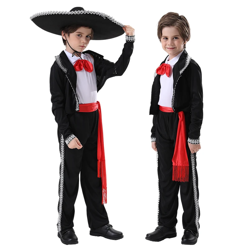 

Anime Boys Traditional Mexican Mariachi Amigo Dancer Costume Cosplay for Cinco De Mayo Fiesta
