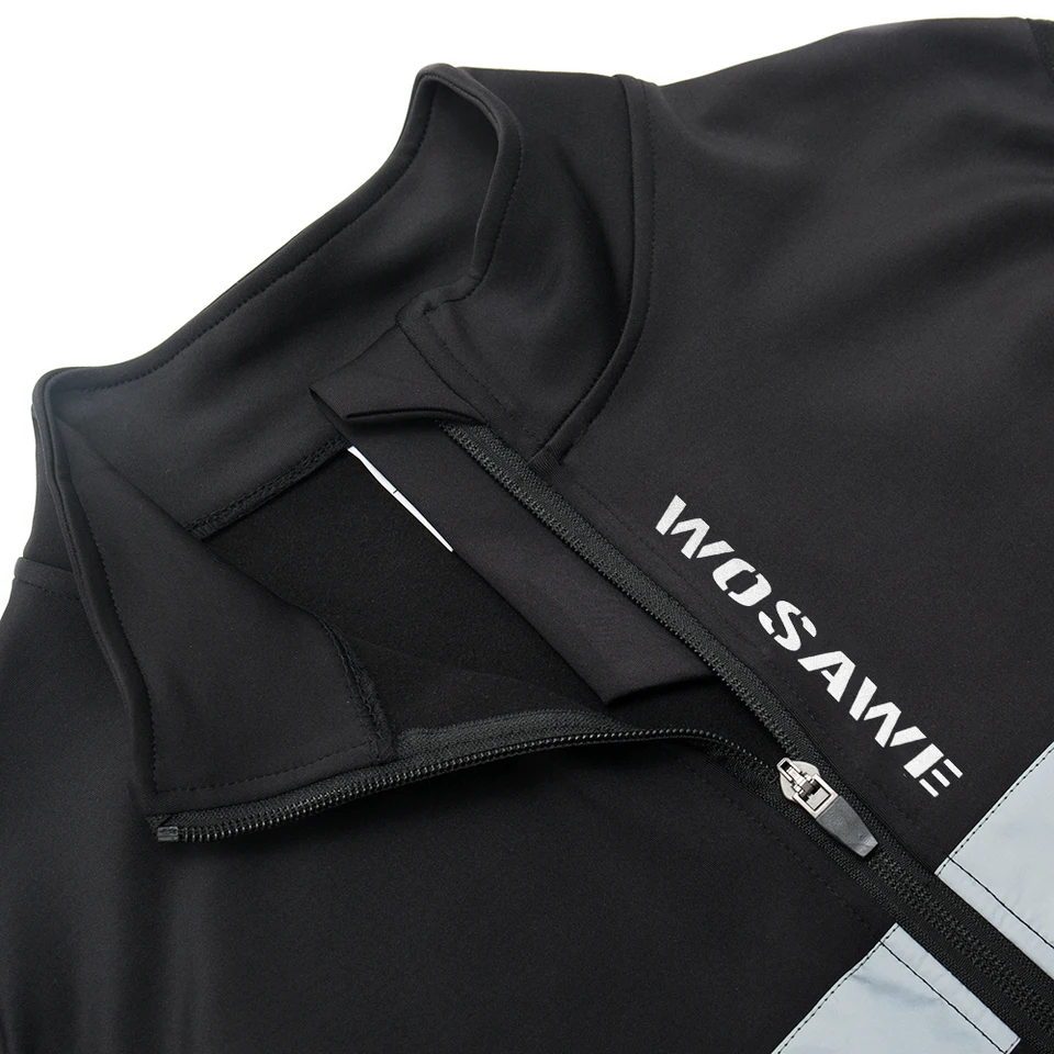 WOSAWE Dames Fietsen Jas Winter Softshell Thermische Fleece Fiets Jas Winddicht Reflecterende Sport Bovenkleding met YKK Rits, Blauw, XS
