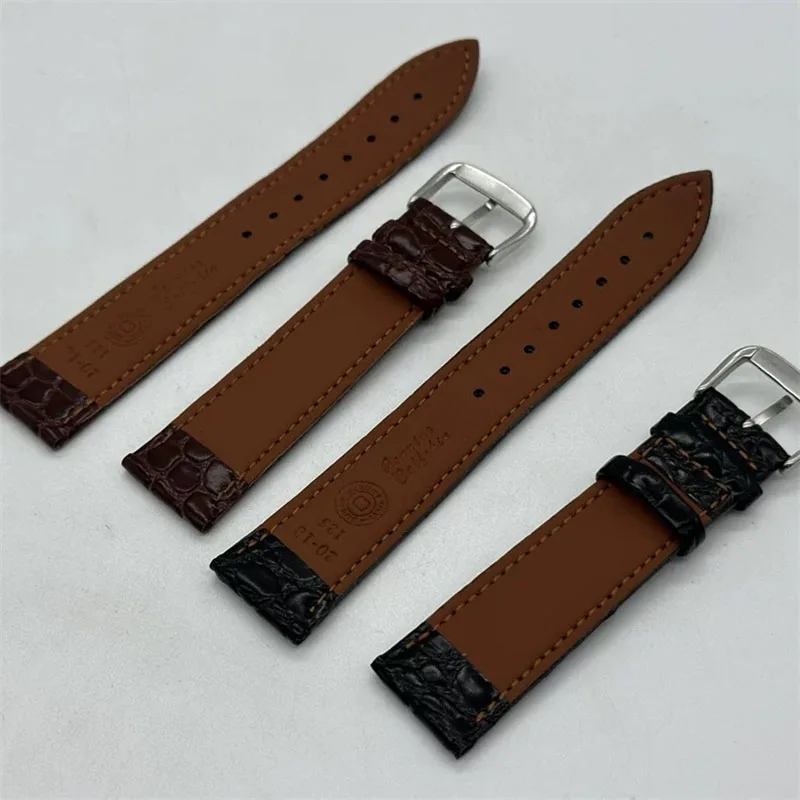 Elegant Lychee Pattern Genuine Leather Watch Band - Soft Slim Design with Pin Buckle Strap