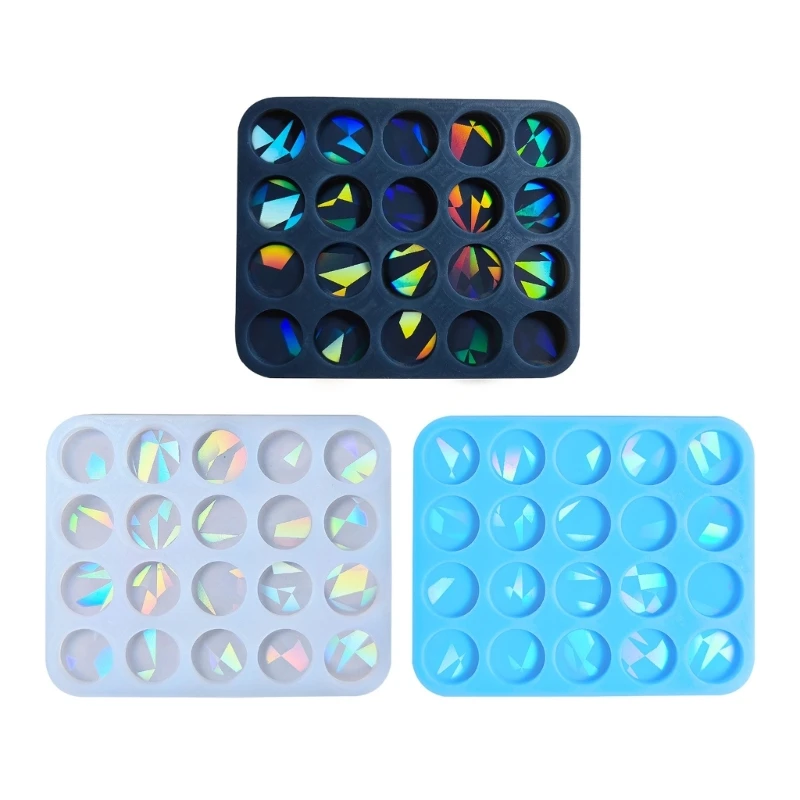 

Round Silicone Mold for Epoxy DIY Rainbow Light Pendant Decoration Mold Jewelr 97QE