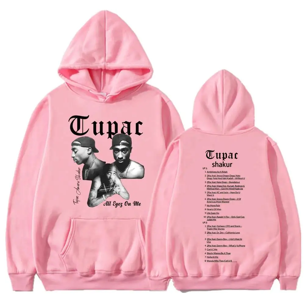 Sudadera con capucha de rapero Tupac 2Pac para hombre y mujer, ropa de calle con estampado de Hip Hop, Y2k, chándal Unisex
