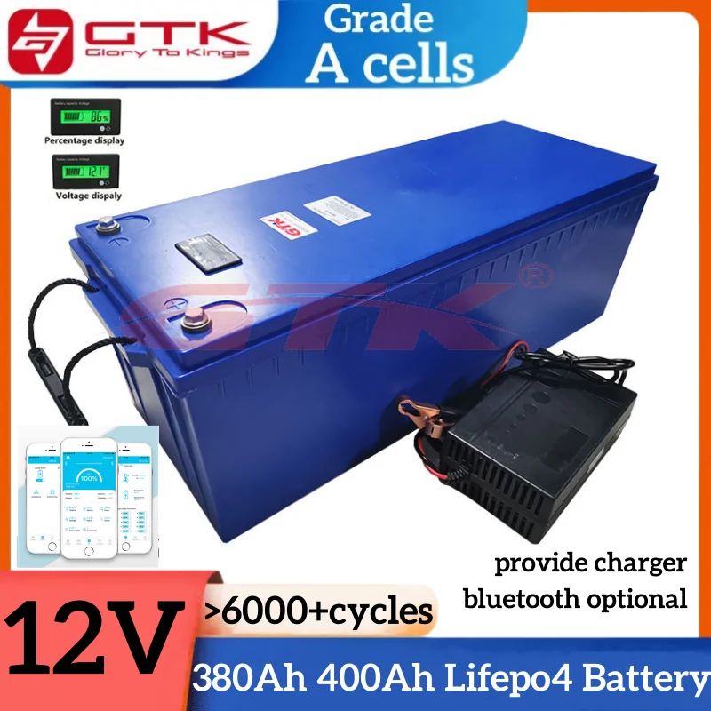 GTK 防水 12V 400Ah 380Ah LiFepo4 リチウム電池 1KW 2KW 漁船プロペラ 