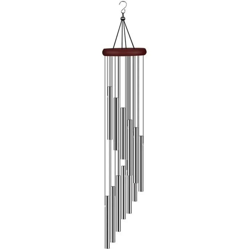 Wind Chime 12 Tubes Classic Step By Step Rotating Multi-Tube Metal Aluminium Tube Wind Chime Creative Home Hanging Ornaments Jewelry
