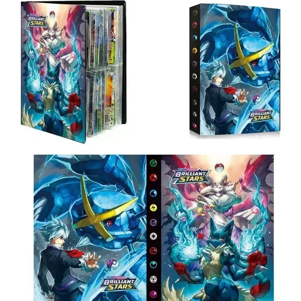 240PCS Cartoon Album Card Book Pokemones Gengar Charmander Map Letters Holder Binder Cartoon VMAX GX EX Game Collection Folder