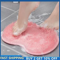 Silicone Rub Back Brush Bathroom Non-slip Wash Foot Pad Massage Shower Mat with Sucker Bath Massage Foot Exfoliating Brush Pad 1