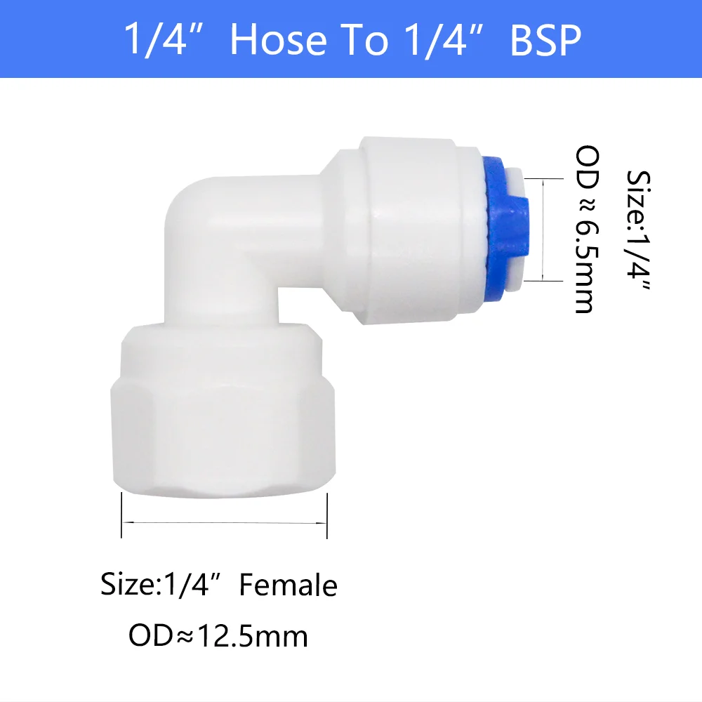 Elbow 90 degree RO Aquarium Accessories Quick Connector 1/8 1/4 3/8 1/2 3/4 BSP Female Thread Adapter Combination Tube YQBS