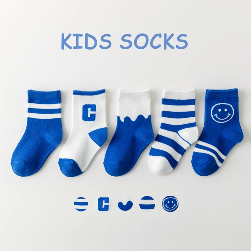 Children Short Socks 5 Pairs / Lot Kids 1-10 Years Smile Face Summer Spring Autumn Cotton Girl Boy Cute Socks Child Clothing 10 S668511f977cc42039e5dc2f0f7bd837e0