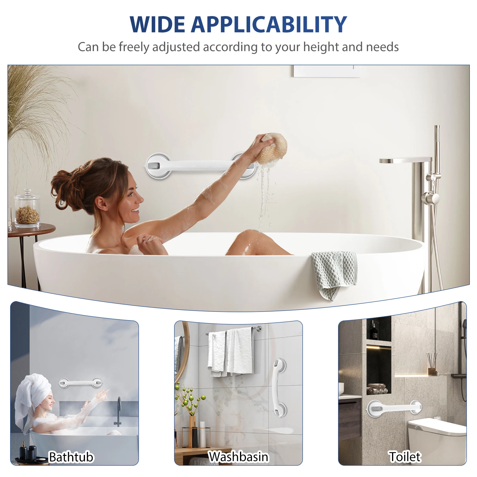 2Pcs Shower Grab Handle For Bathroom Safety