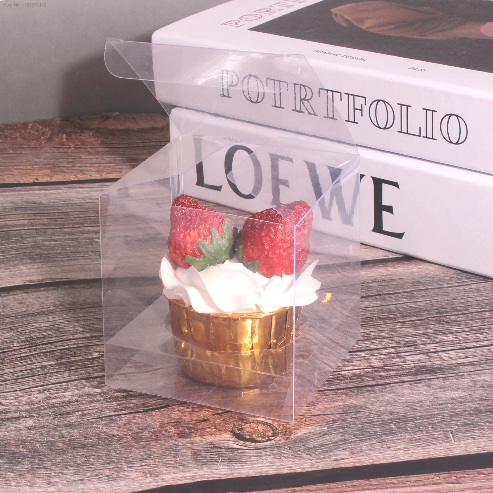 Glarks Set di 33 scatole regalo trasparenti in plastica, 5,8 x 5,8 x 5,8 cm, piccole scatole regalo cubiche trasparenti con nastri e forbici da 1 cm x