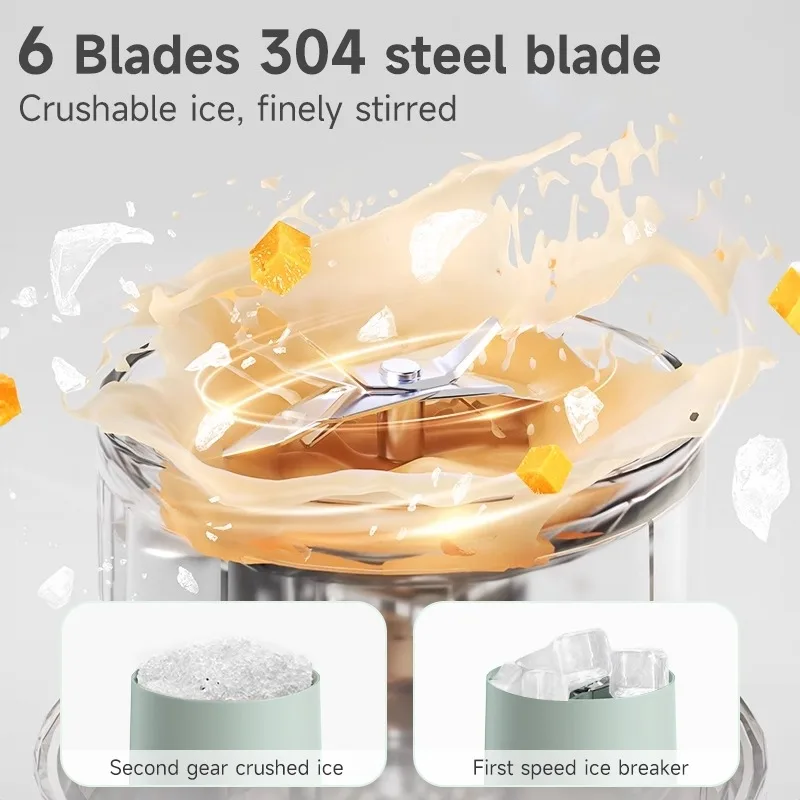 Wireless Blender Juice Electric Fruit Juicer Mixer Portable Juicer with Straw Household USB Charging 6 Blade Sippy Cup 5