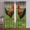2pcs, Party Curtain Rooster Garden Blackout Polyester Birthday Party Suitable for Holiday Decorations bedroom decor 1