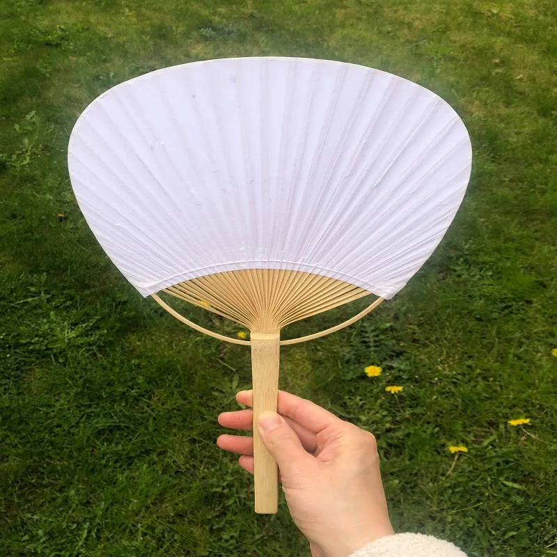 

Pai pai bambu 5/10/20/50pcs Pure white bamboo handle blank calligraphy painting blank group fan white fan summer