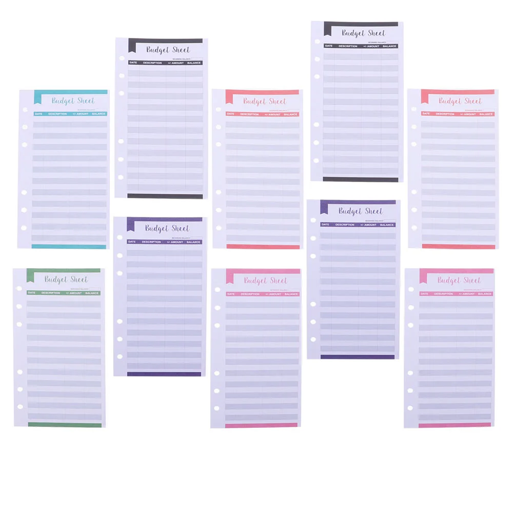 Budget Card Planner for Business Use Consumption Expense Tracking Helper Money Organizer Cash Binder Clips