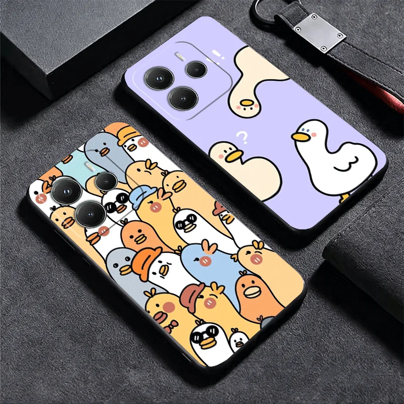 Cartoon Cute Duck Soft Black Phone Case Cover
