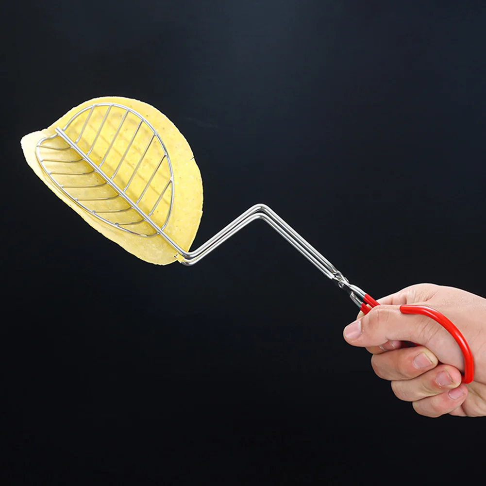 Stainless Steel Cooking Tongs Scissor-like Potato Chips Tacos Clip For Make Tortillas Fresh