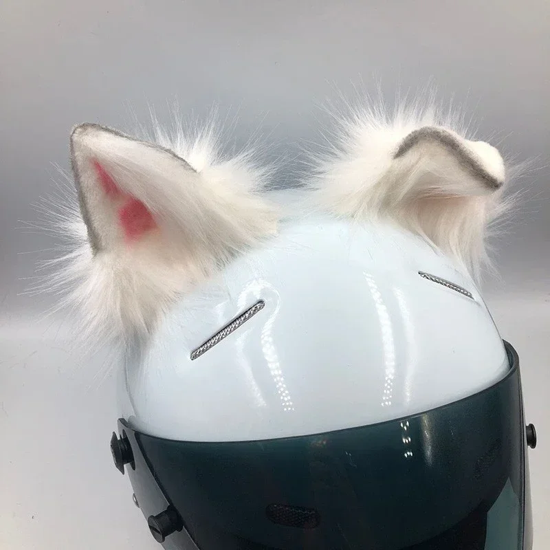 thumbnail image 1 of Adorno para casco de motociclista con orejas de zorro DOSEEI, cascos de esquí con orejas de gato y lobo, decoración de alto perfil, cascos para moto, 1 of 5