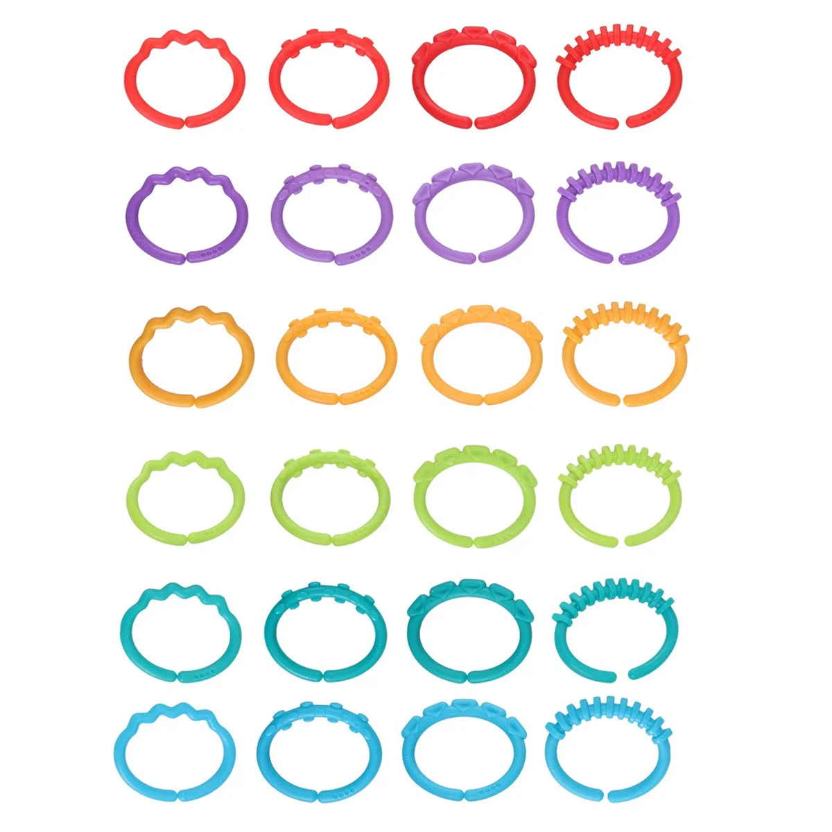 

24pcs Rings Silicone Links Ring for Infant Newborn