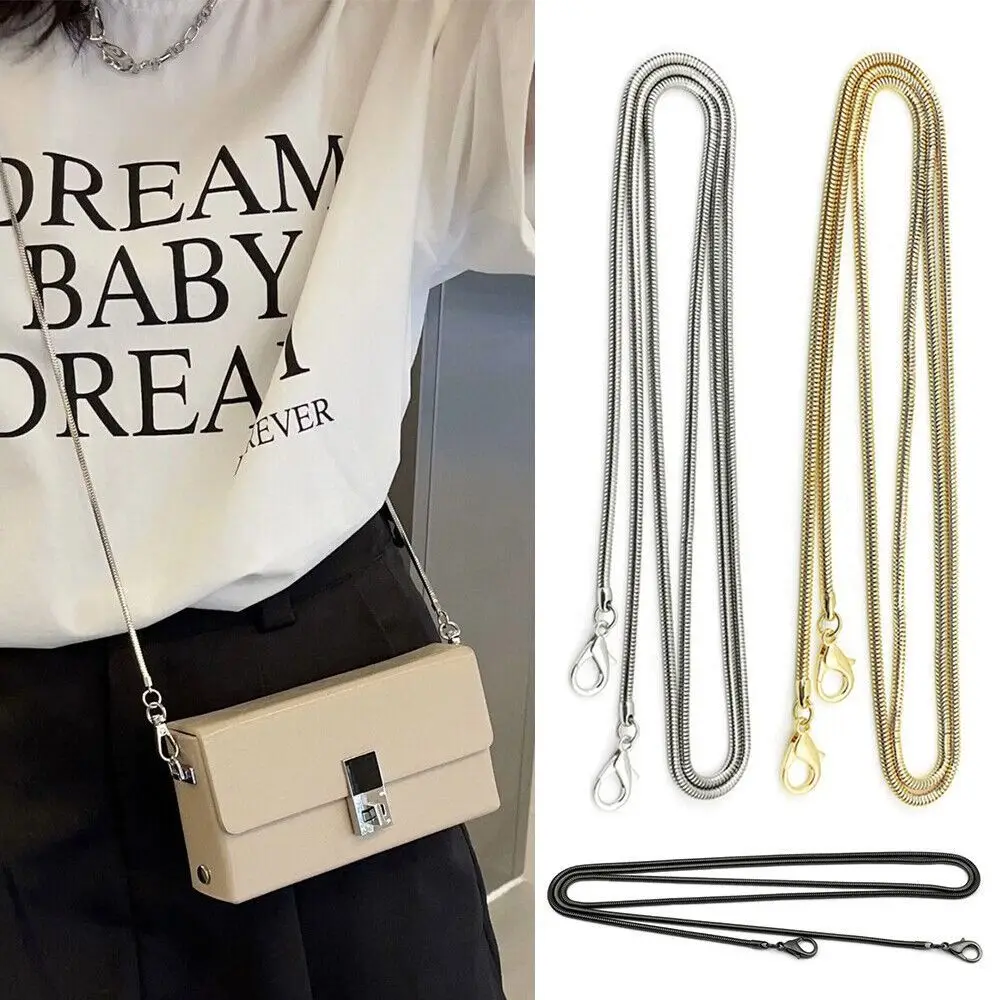 Catena Metallica Per Borsa A Tracolla – 120 Cm – Tracolla In Metallo Con Inserti In Pelle PU – Leggera E Resistente – Ricambio E Personalizzazione Borsette - copertina