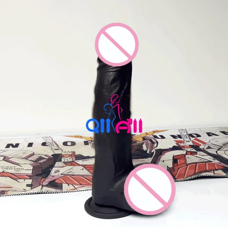 App Thrusting Black Realistic Penis Dildo Sex Toy Female Telescopic Rotation Heating G Spot Clitoral Anal Stimulation Vibrator