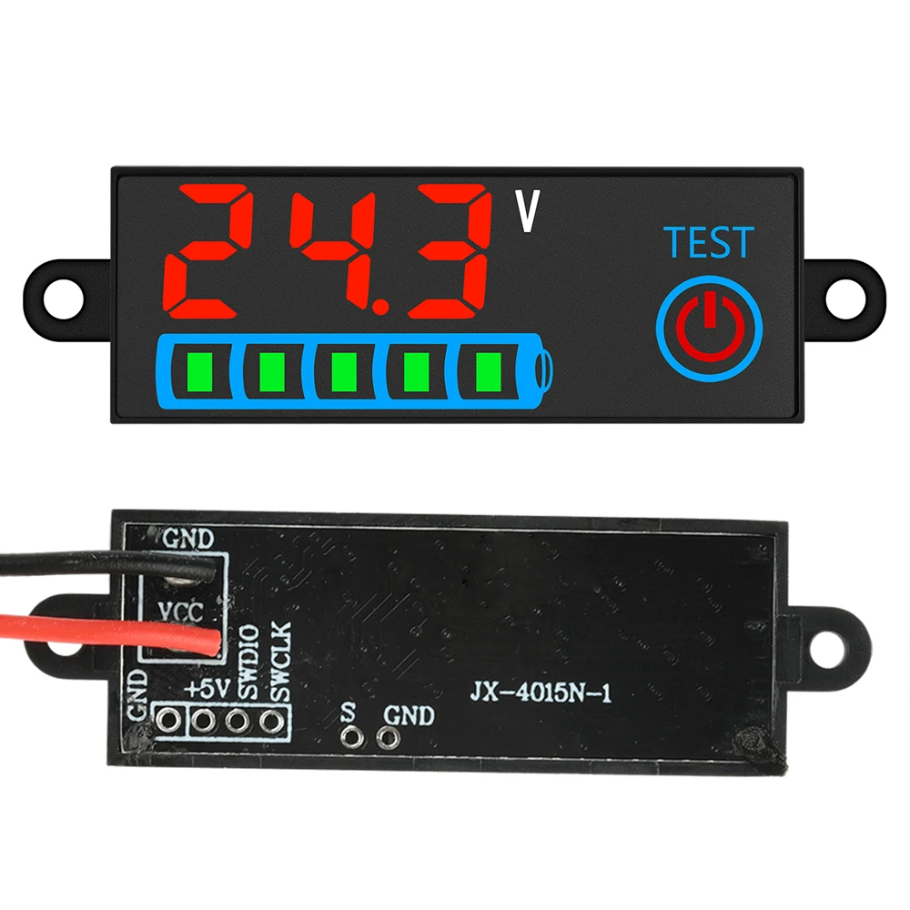 DC 7-55V LED 표시기 전압 및 충전 수준 표시, 전원 차단 메모리 기능 포함, 산성 배터리/리튬 배터리용