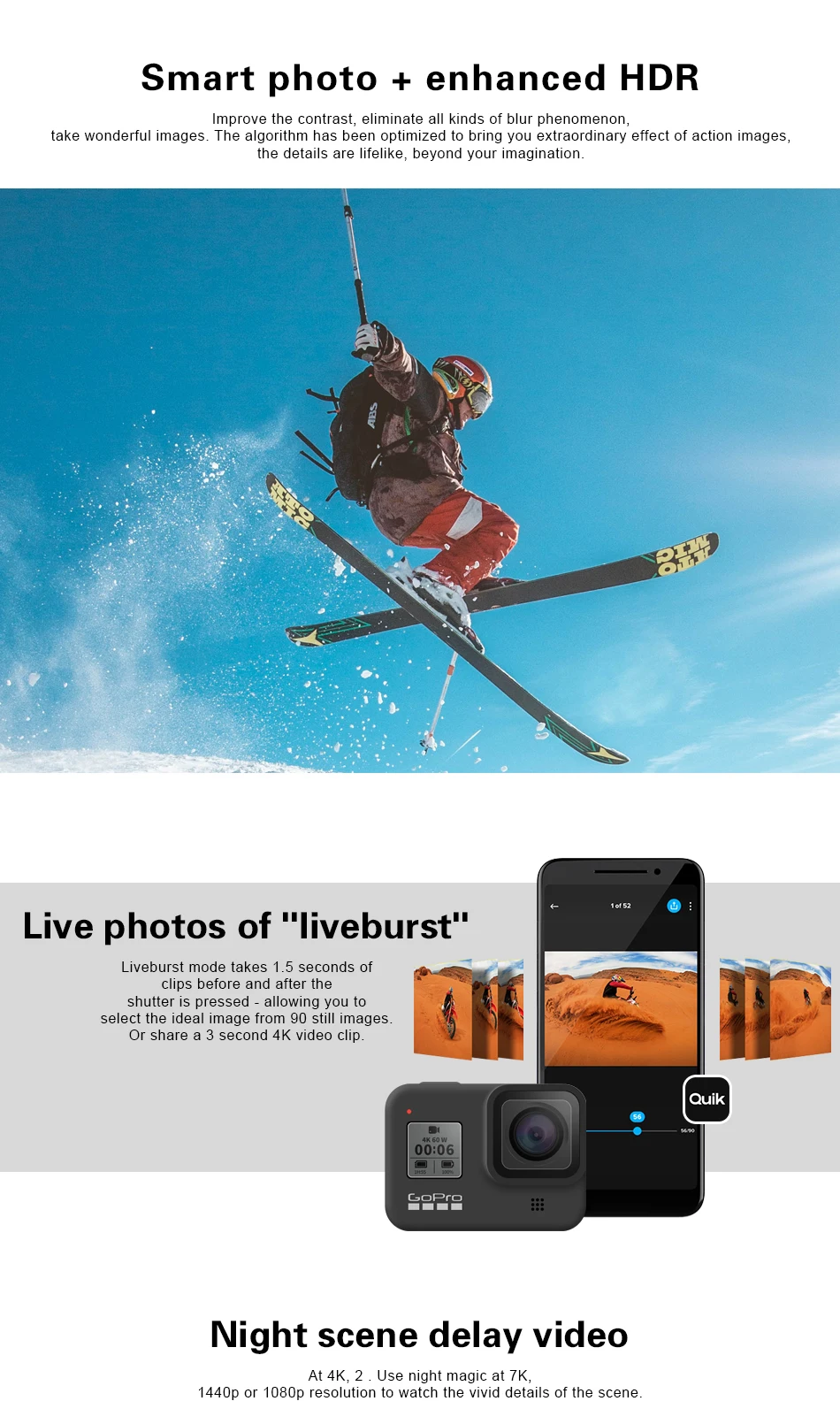 GoPro HERO8 Black Action camera pro fessional UHD 4K Video go pro digital cameras motorcycle Bicycle riding Slow Motion, Webcam