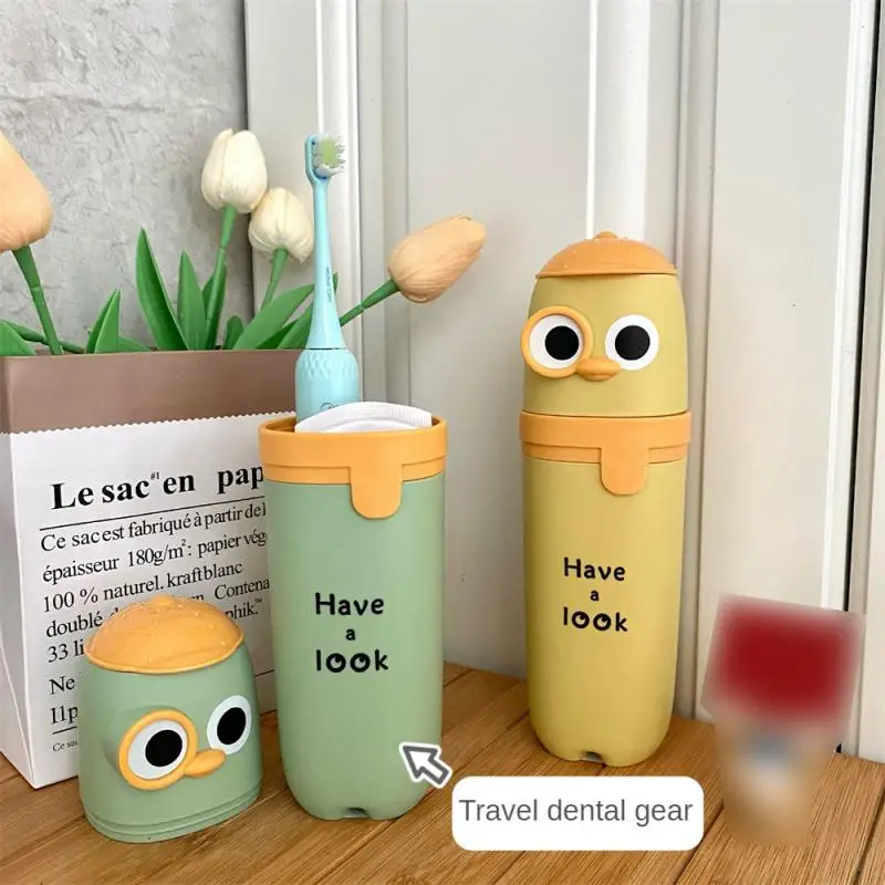 

Compact Toothbrush Storage Box No Leakage Save Space Mellow High Capacity Cute Design Dust-proof Cartoon Kit Seal Smooth