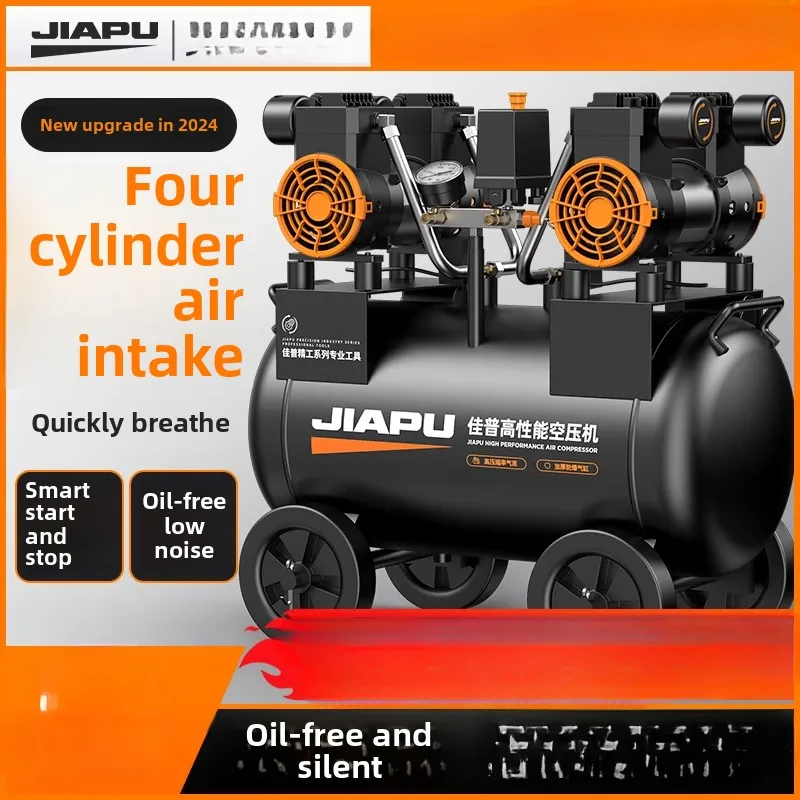 Pompe de compresseur d'air de qualité industrielle 220V, Mini pompe à Air silencieuse sans huile pour la gonflage des pneus de voiture