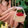 Woven Rattan Basket Storage Bins Flower Home Decor Material Eco Friendly Baskets For Snacks Kitchen Living Room Containers 4