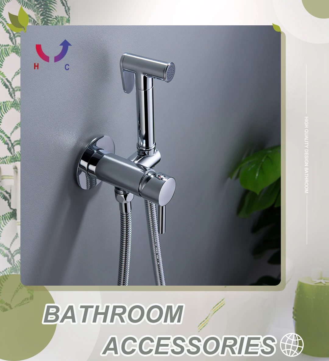 Description Picture 2 of itemBrass Round Portable Bidet Faucet Sprayer Toilet Bidet Gold Faucet Bathroom Hot and Cold Mixer Toilet Gun Set Cleaning Shower