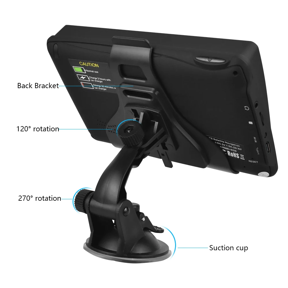 Podofo Radio para coche de 7 pulgadas y 8G, reproductor multimedia con navegación GPS 3D, pantalla retráctil, DDR256M/800MHz integrado, compatible con TF/MMC, monitor portátil para coche, reproductor inteligente, radio FM, compatible con juegos, libros electrónicos, calendario y calculadora, radio universal para coche 3