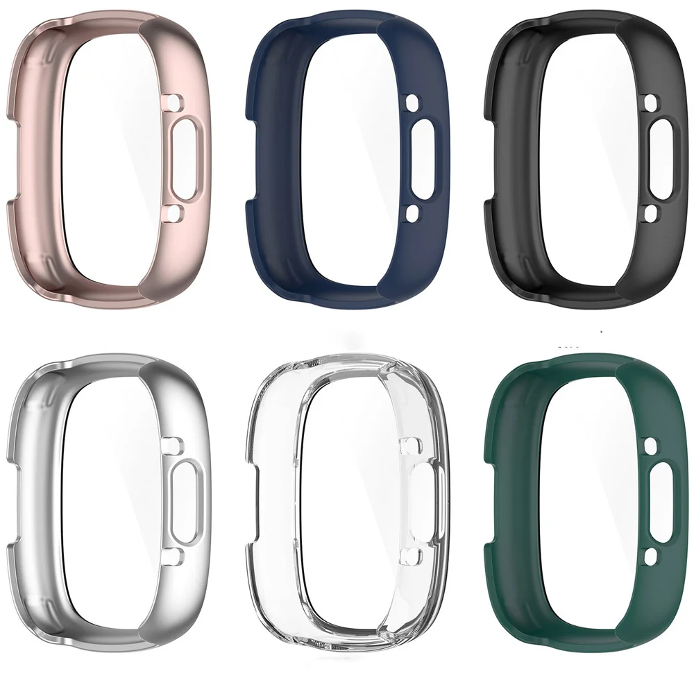 For Fitbit Versa 4 Sense 2 Electroplated Full Protective Case Tpu Soft Rubber Protective Sleeve Upgraded Parts Accessories