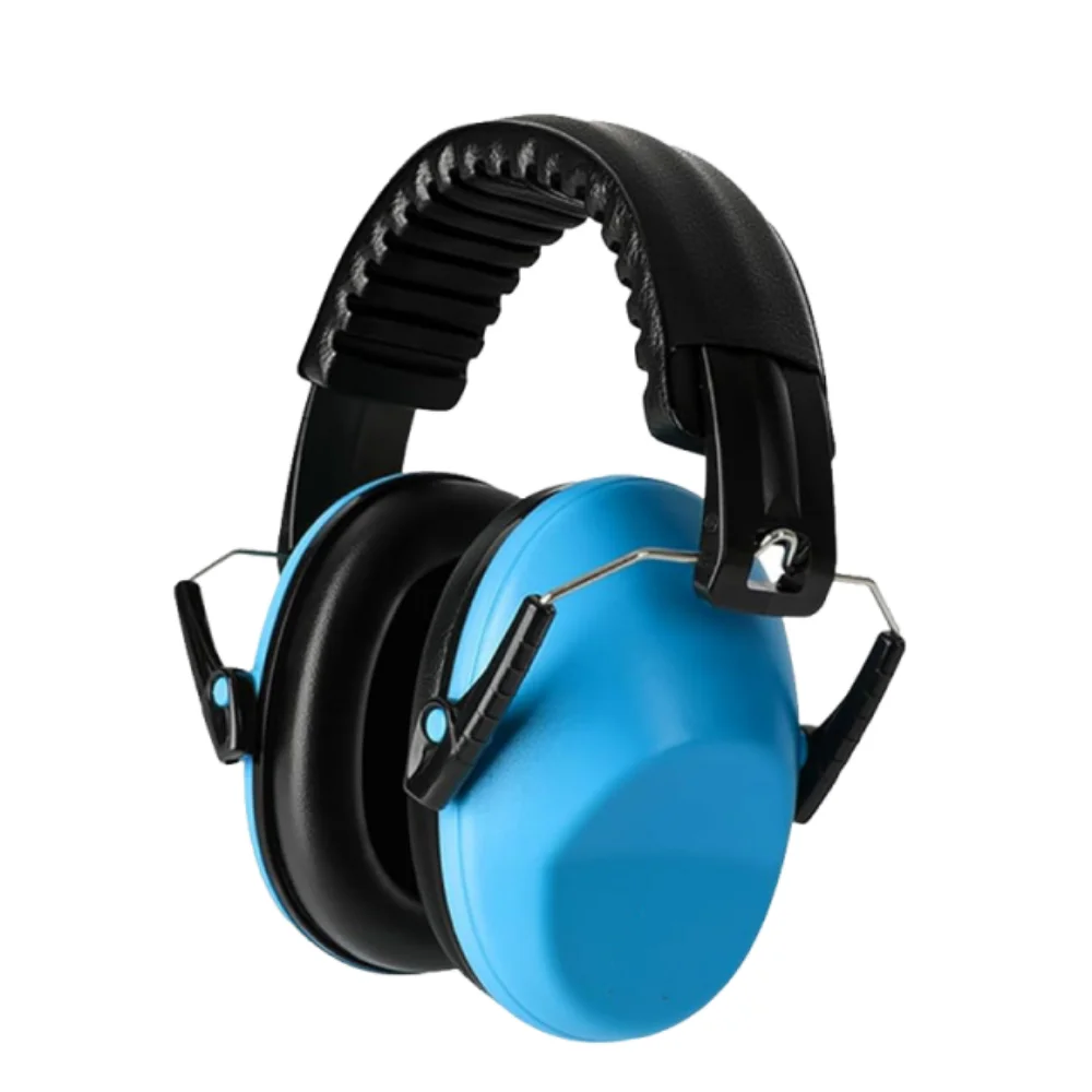Casque antibruit SNR 28dB pliable et léger, disponible en quatre couleurs, posé sur une surface plane.