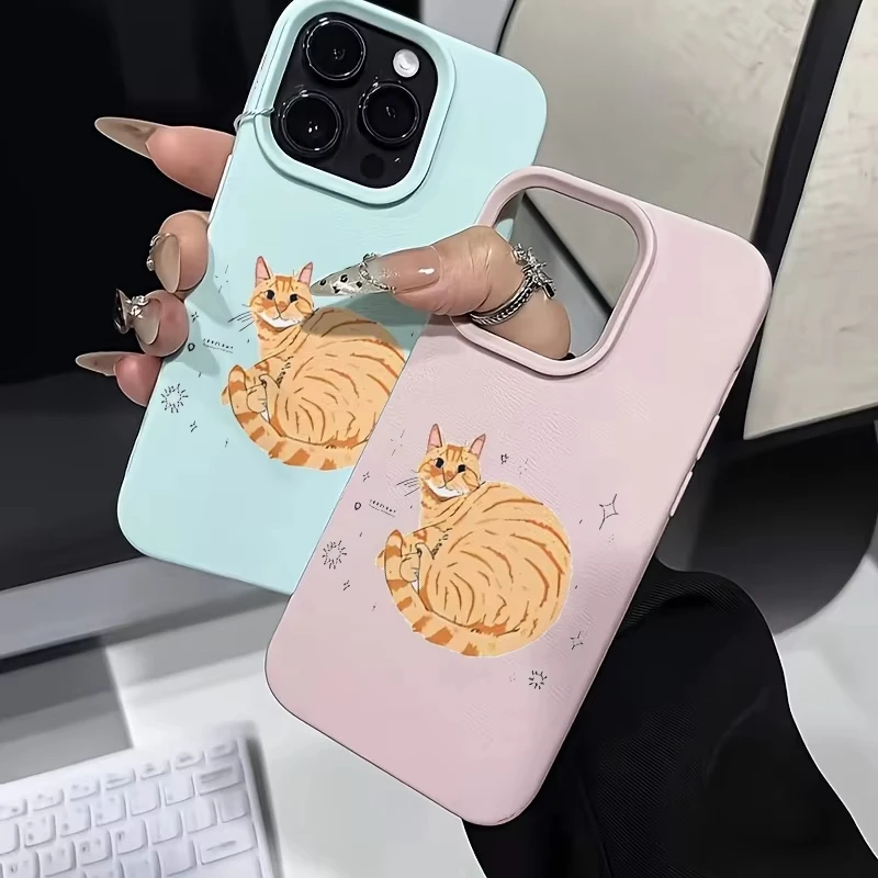 Charming Fat Orange Cat Pattern Soft Silicone Phone Case Cover