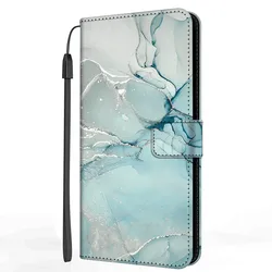 Cover per telefono in pelle flip wallet con design in marmo elegante