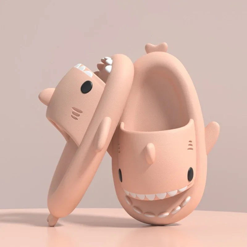 slippers sandals shoes Summer Kids Shark Slippers Adults Cartoon Sandals Men Shark Flip Flops Women Beach Shoes Cute Ins Couple Outdoor Slides