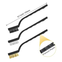 3/15pcs Wire Brush Set Curved Handle Brush Set For Cleaning Welding Slag And Rust Removal Industrial Scrubbing Brush 2