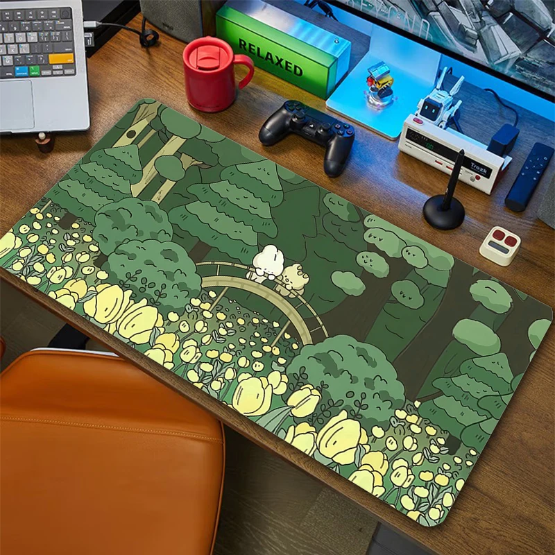 

Kawaii Cartoon Rabbit Gaming Mouse Pad Large Cute Animal Mouse Mat Gamer Pads Keyboard Big Mousepad Non-slip Game Desk mat XXL
