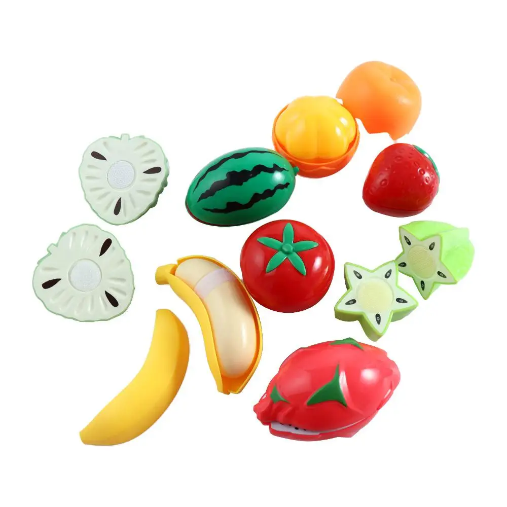 Simulation Kitchen Pretend Toy Cutting Fruit Vegetable Set Toy Cooking Interest Cultivation Montessori Educational Kids Gift