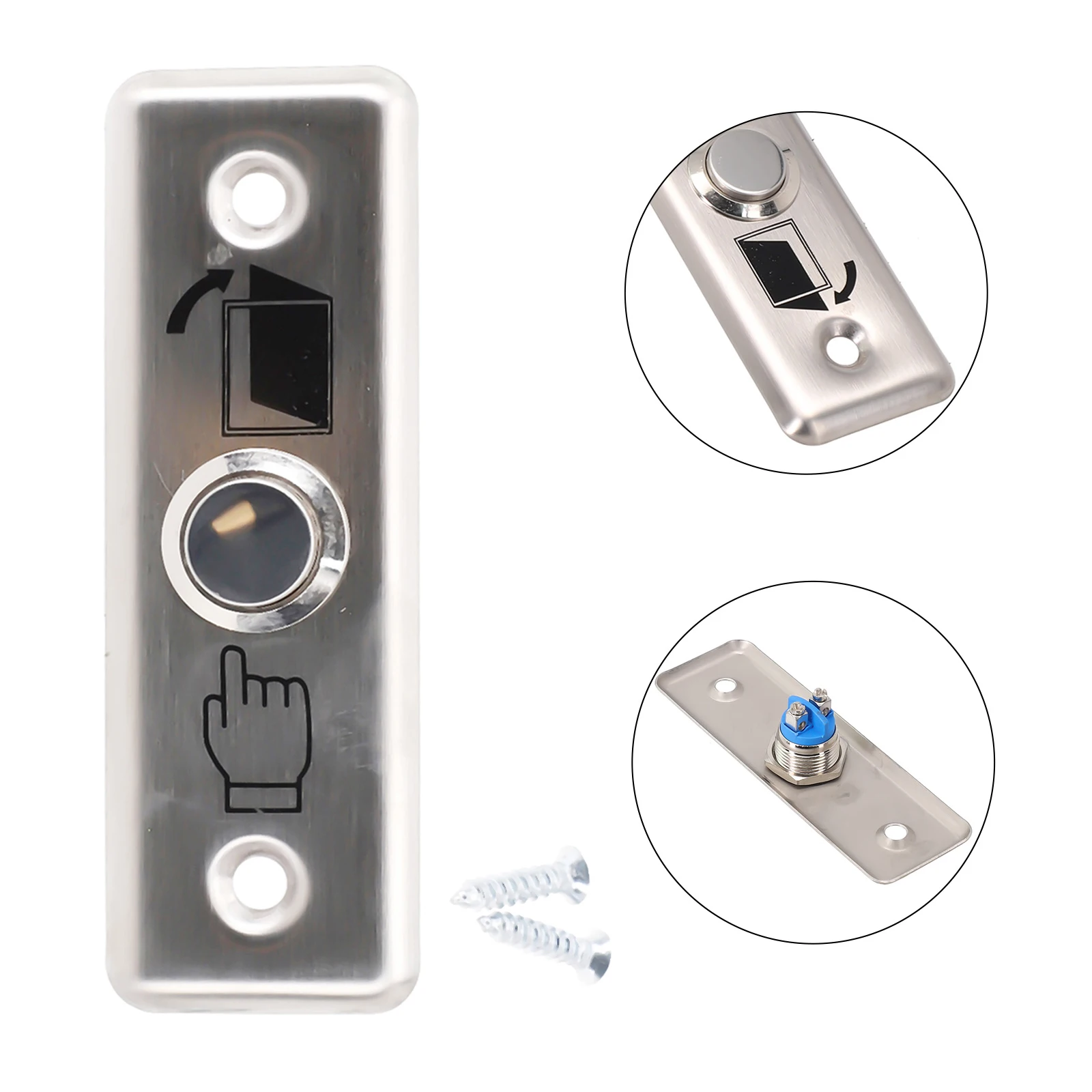 High quality Silver Door Switch Button Durable Switch Steel Release Button For Access Control Door Exit Push Top touch exit button remote control infrared sensing surface plexiglass waterproof led indicator exit switch access control system